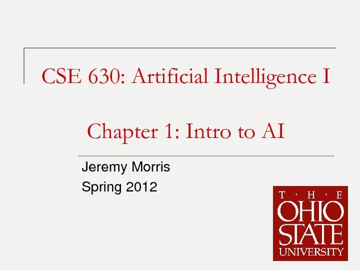 1 &#x/MCI; 5 ;&#x/MCI; 5 ;CSE 630: Artificial Intelligence ICh