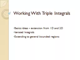 Working With Triple Integrals