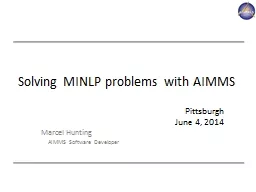 Solving MINLP problems with AIMMS
