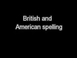British and American spelling