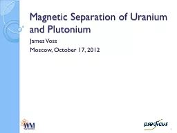 Magnetic Separation of Uranium and Plutonium