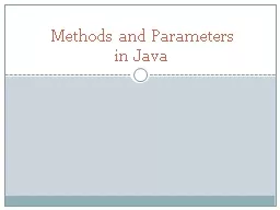 Methods and Parameters