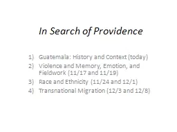 In Search of Providence