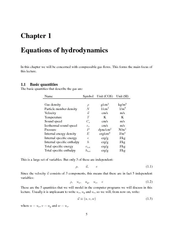 Chapter1EquationsofhydrodynamicsInthischapterwewillbeconcernedwithcomp