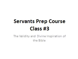 Servants Prep Course