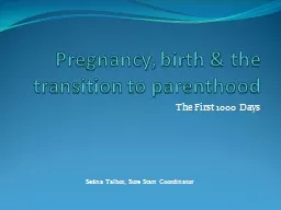 Pregnancy, birth & the transition to parenthood