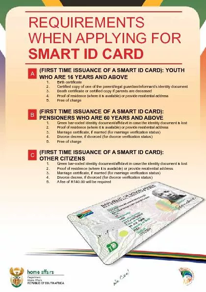 (FIRST TIME ISSUANCE OF A SMART ID CARD): YOUTH WHO ARE 16 YEARS AND A