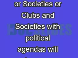 UCU APOLITICAL POLICY It is a policy of UCU that no political Clubs or Societies or Clubs and Societies with political agendas will become affiliated to UCU or provided with any kind of financial or