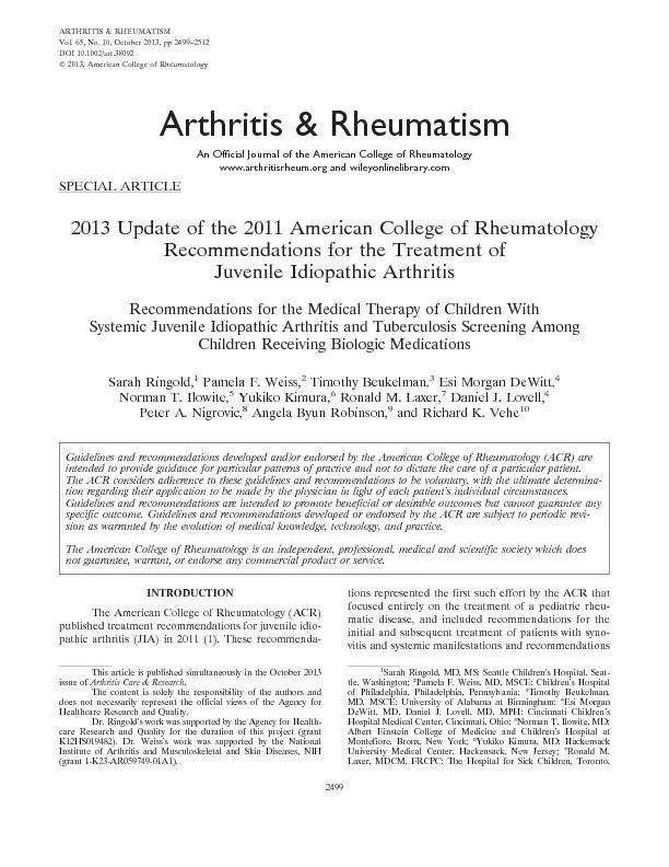 ARTHRITIS&RHEUMATISMVol.65,No.10,October2013,pp2499