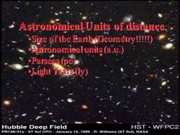 Astronomical Units of distance