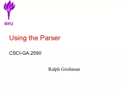 Using the Parser