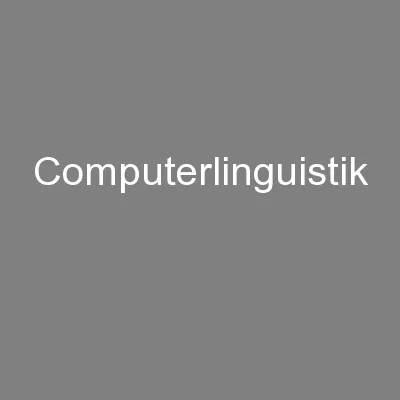 Computerlinguistik