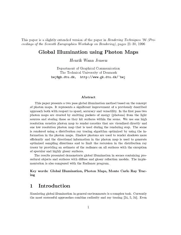 ThispaperisaslightlyextendedversionofthepaperinRenderingTechniques'96(