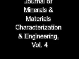 Journal of Minerals & Materials Characterization & Engineering, Vol. 4