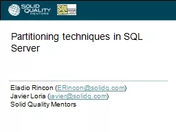 Partitioning techniques in SQL Server