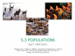 5.3 POPULATIONS
