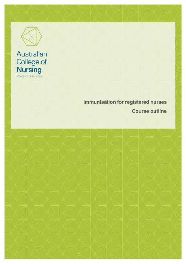 Immunisation for registered nurses 