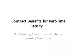 Contract Benefits for Part-Time Faculty