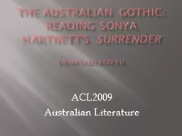 The Australian Gothic: