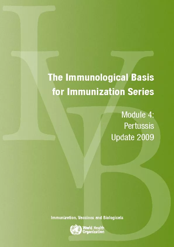 Immunization, Vaccines and Biologicals