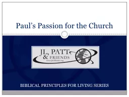 Paul’s Passion for the Church