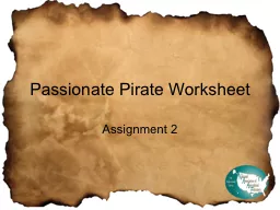 Passionate Pirate Worksheet