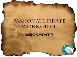 Passionate Pirate Worksheet
