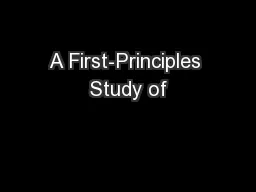 A First-Principles Study of