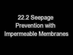 22.2 Seepage Prevention with Impermeable Membranes