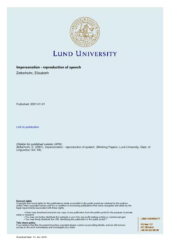 Lund University, Dept. of Linguistics49 (2001), 176-179Impersonation 