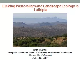 Linking Pastoralism and Landscape Ecology in