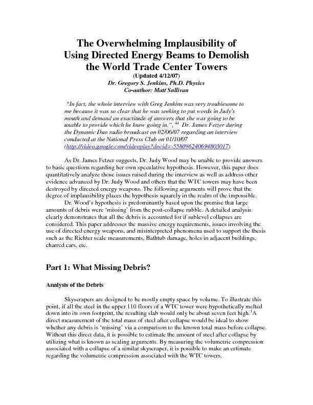 The Overwhelming Implausibility of  Using Directed Energy Beams to Dem
