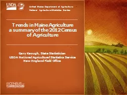 Trends in Maine Agriculture