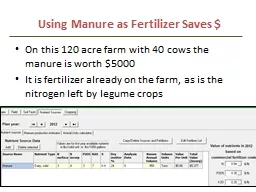 Using Manure as Fertilizer Saves $