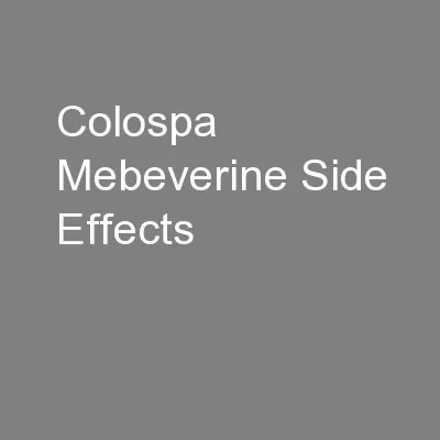Colospa Mebeverine Side Effects