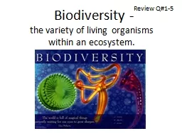 Biodiversity -