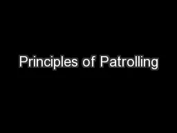 Principles of Patrolling