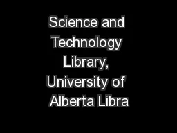 Science and Technology Library, University of Alberta Libra