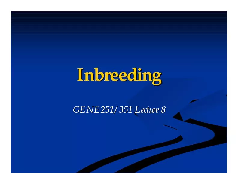 InbreedingGENE251/351 Lecture 8