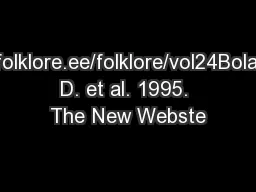www.folklore.ee/folklore/vol24Bolander, D. et al. 1995. The New Webste