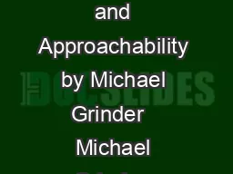 The Power and Flexibility of Credibility and Approachability by Michael Grinder   Michael Grinder  Associates webBurdant    httpwww