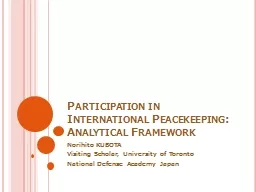 Participation in International Peacekeeping: Analytical Fra