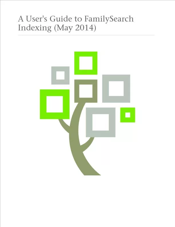 A User's Guide to FamilySearchIndexing (May 2014)