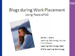 Blogs during Work Placement