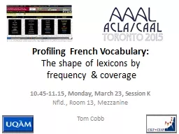 Profiling French Vocabulary: