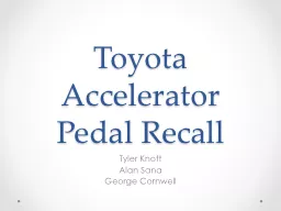 Toyota Accelerator Pedal Recall