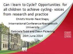 Can I learn to Cycle? Opportunities for all children to ach