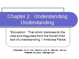 Chapter 2:  Understanding Understanding
