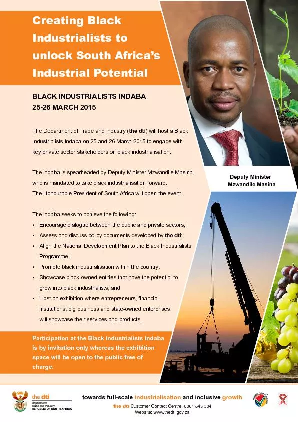 Creating Black unlock South Africa’s Industrial Potential BLACK I