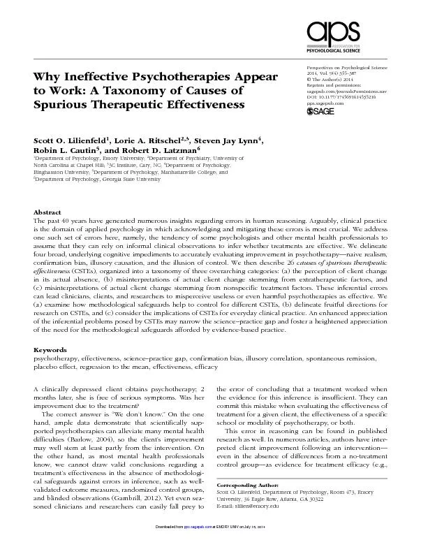 Perspectives on Psychological Science2014, Vol. 9(4) 355